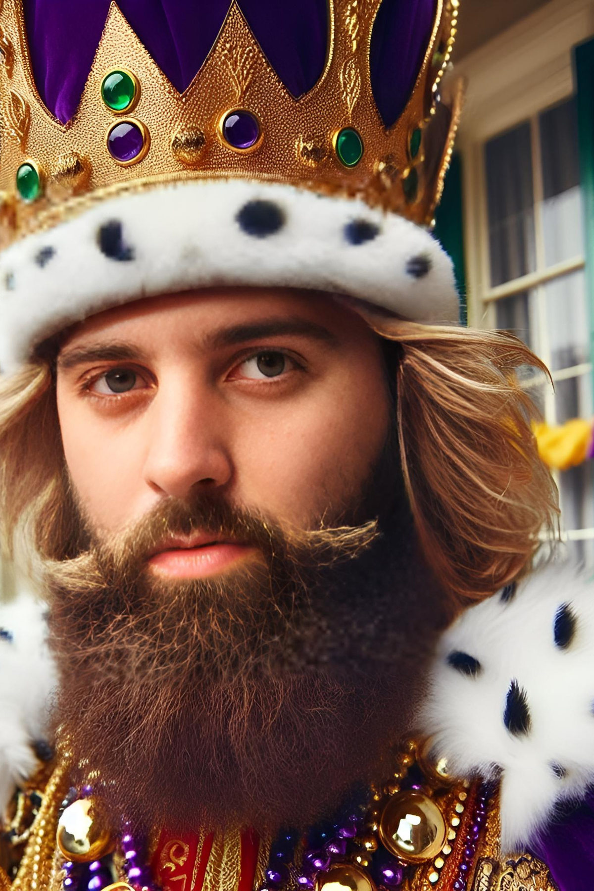 AI Experience Mardi Gras King portrait MirrorPIX